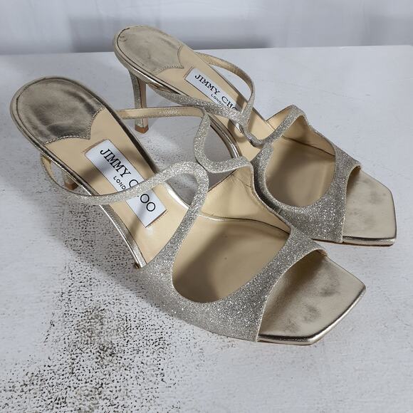 Jimmy Choo Glittering Gold Sandals - Picture 3 of 6